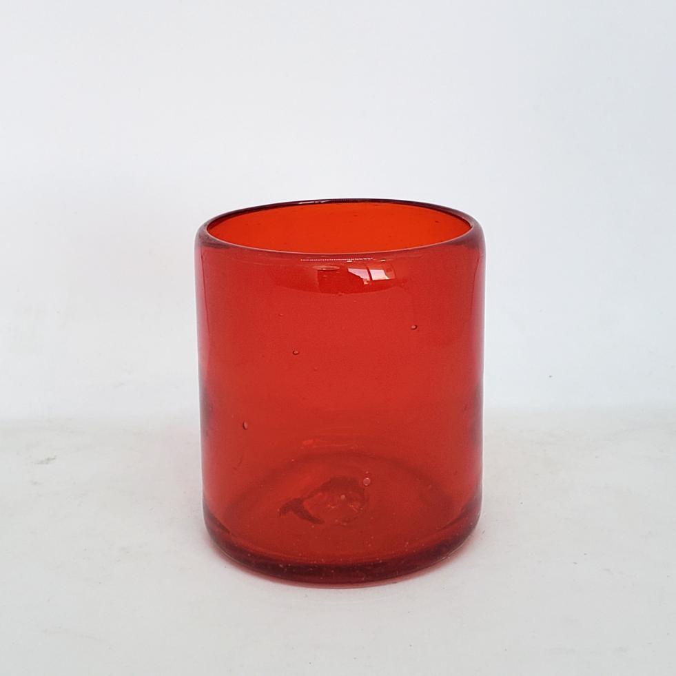 Sale Items / Solid Ruby Red 9 oz Short Tumblers (set of 6) / Enhance your favorite drink with these colorful handcrafted glasses.